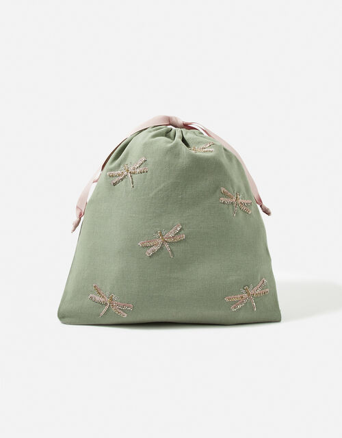 Dragonfly Embroidered Drawstring Bag, , large