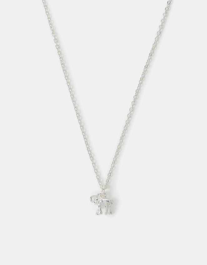 Elephant Charm Pendant Necklace, , large