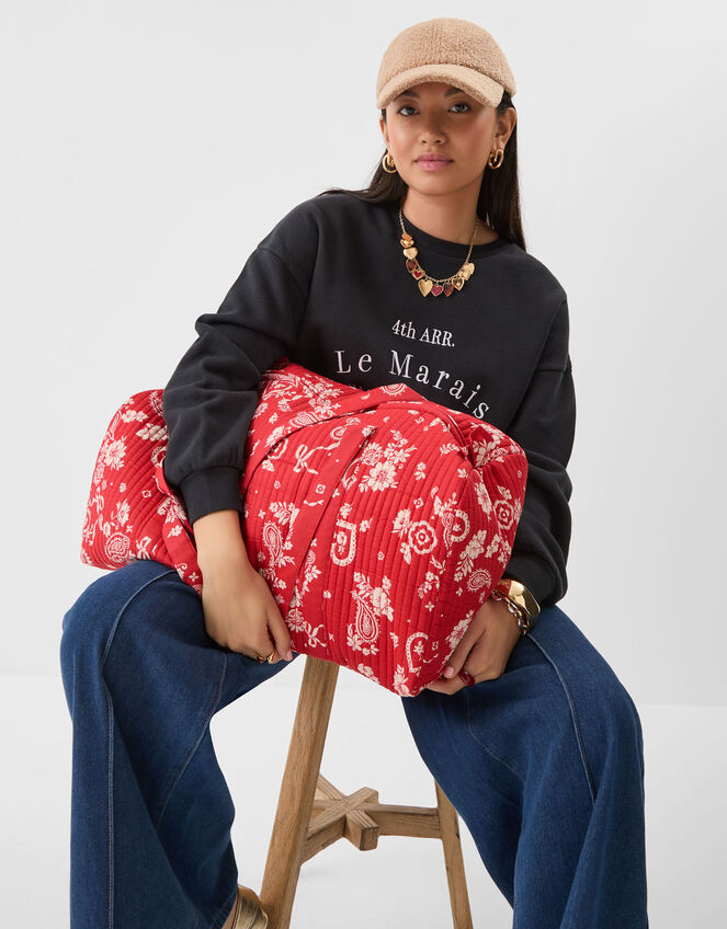 Paisley Floral Weekender Bag, , large