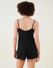Lace Trim Pyjama Set, Black (BLACK), large