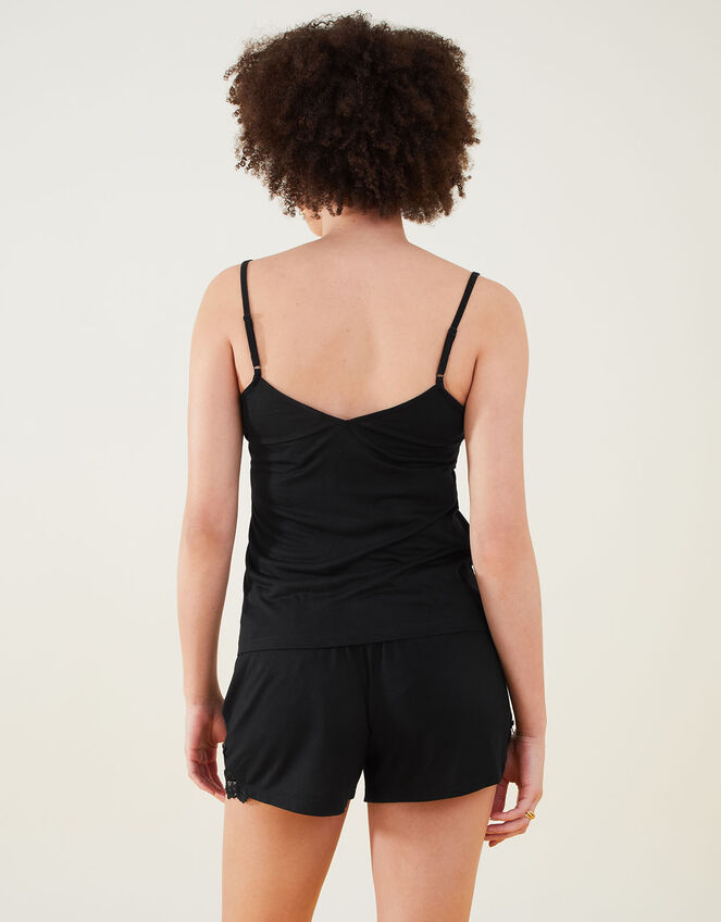 Lace Trim Pyjama Set, Black (BLACK), large