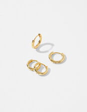 14ct Gold-Plated Hoop Earring Set of Two, , large