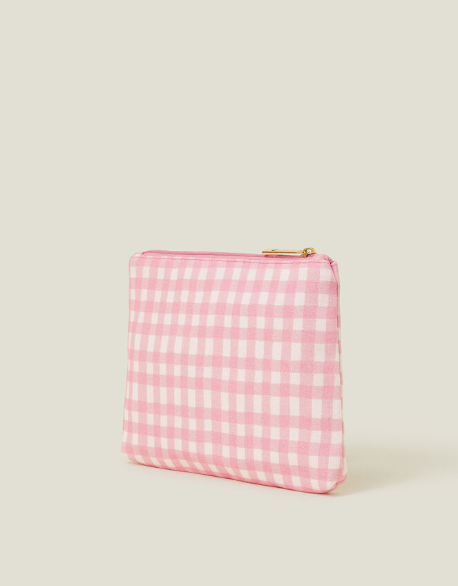 Cherry Beaded Gingham Pouch, , large