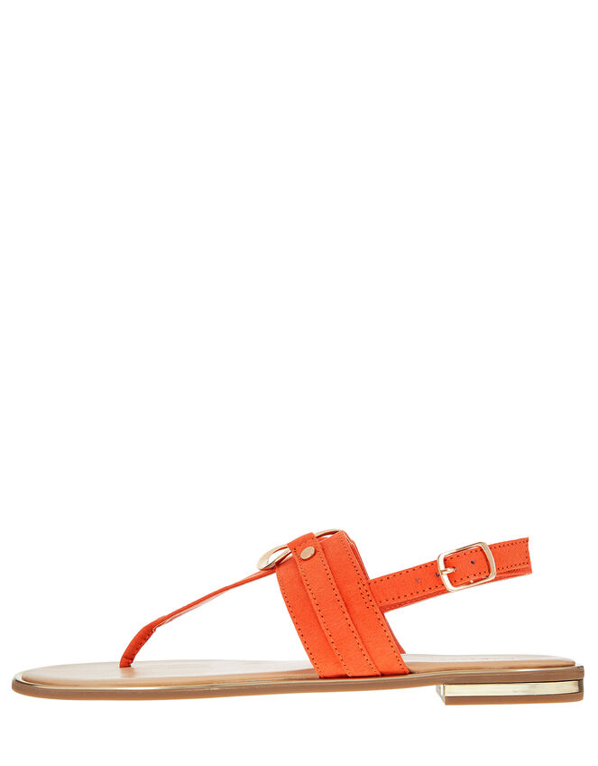 Ring Detail Sandals, Orange (ORANGE), large