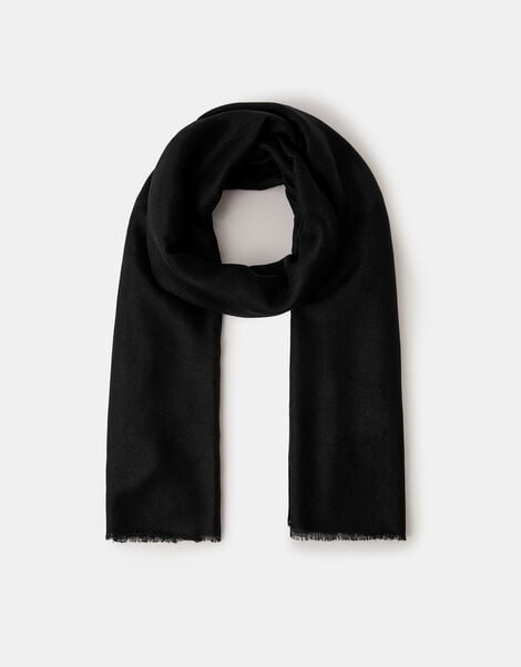 Lightweight Plain Scarf, Black (BLACK), large