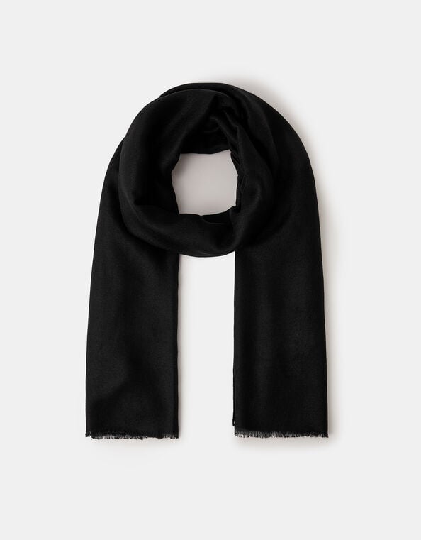 Lightweight Plain Scarf, Black (BLACK), large