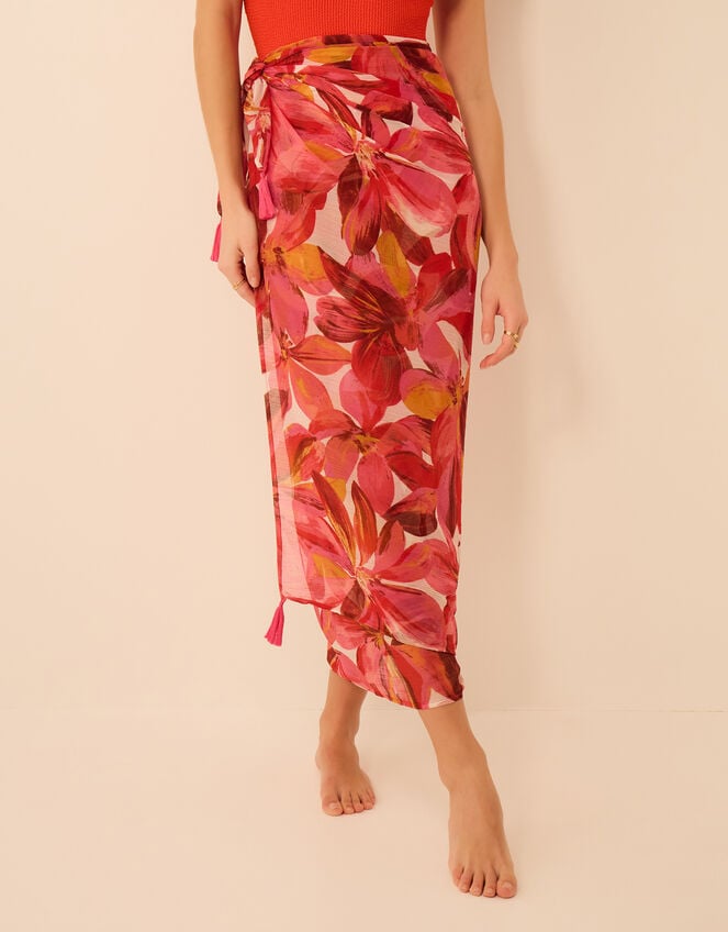 Floral Print Sarong, , large