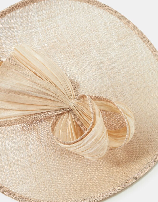 Bow Disc Fascinator, Natural (CHAMPAGNE), large
