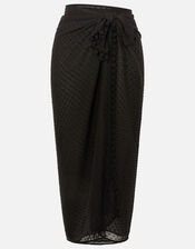 Dobby Pom-Pom Trim Sarong, , large