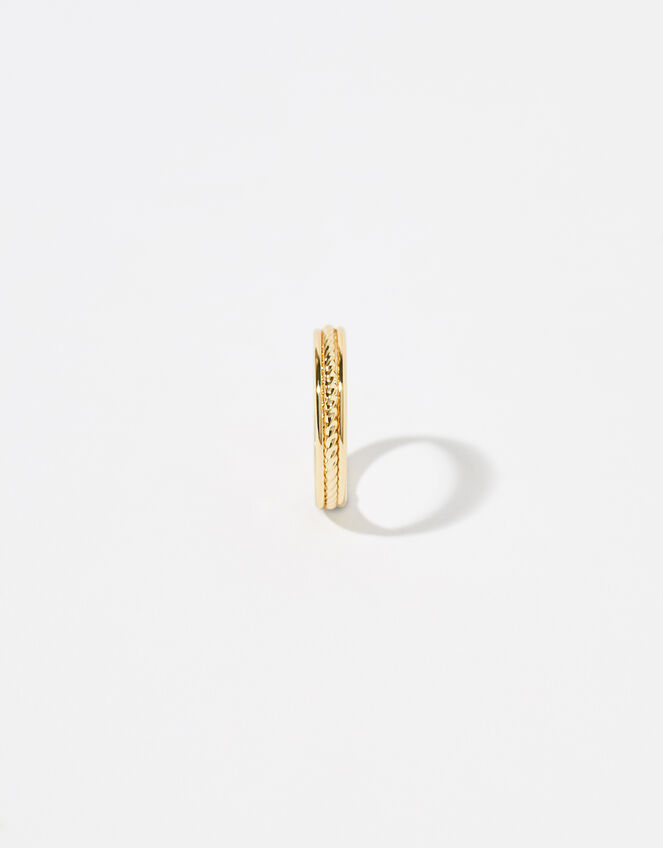 Gold-Plated Rope Band Ring, Gold (GOLD), large