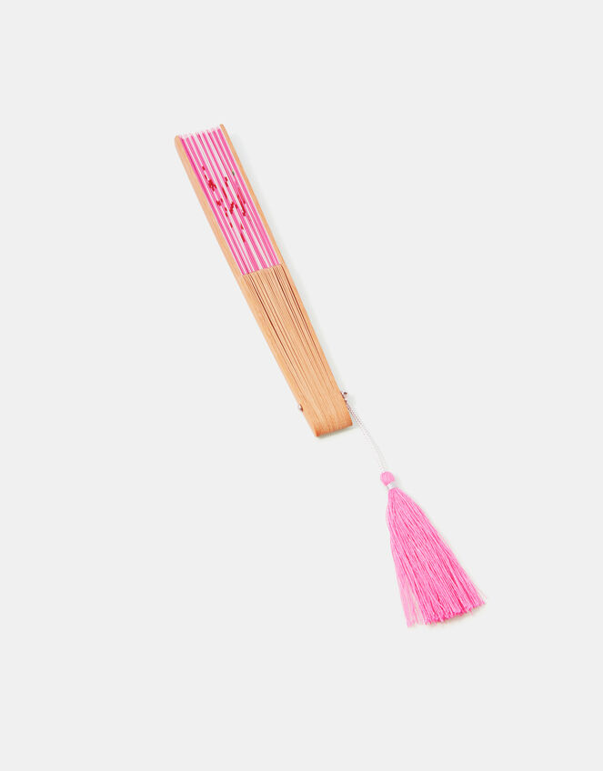 Stripe Slogan Foldable Fan, , large