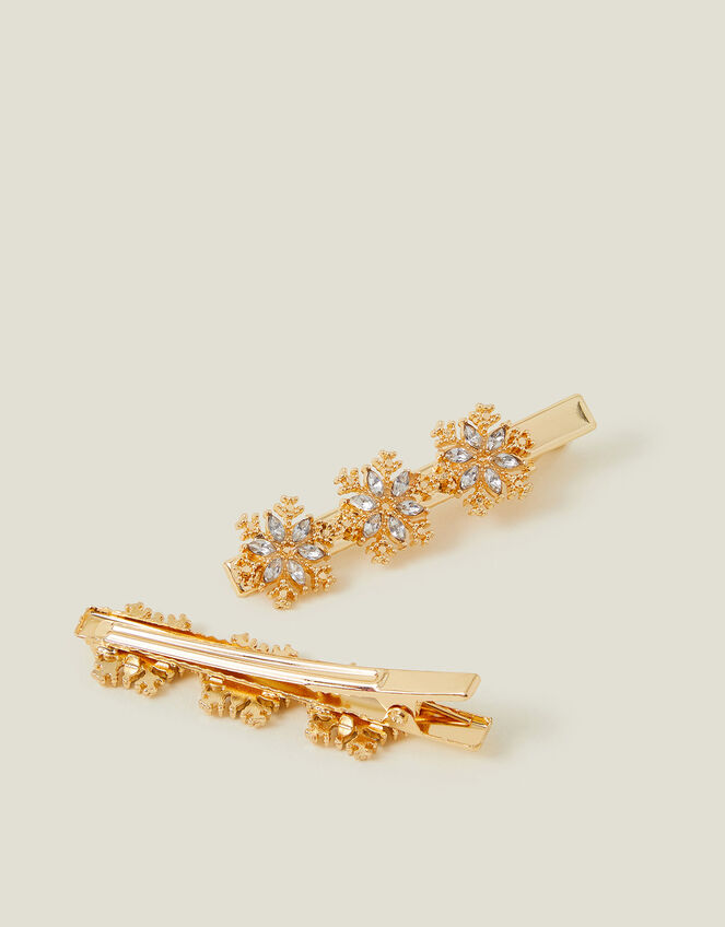 2-Pack Snowflake Salon Hair Clips, , large