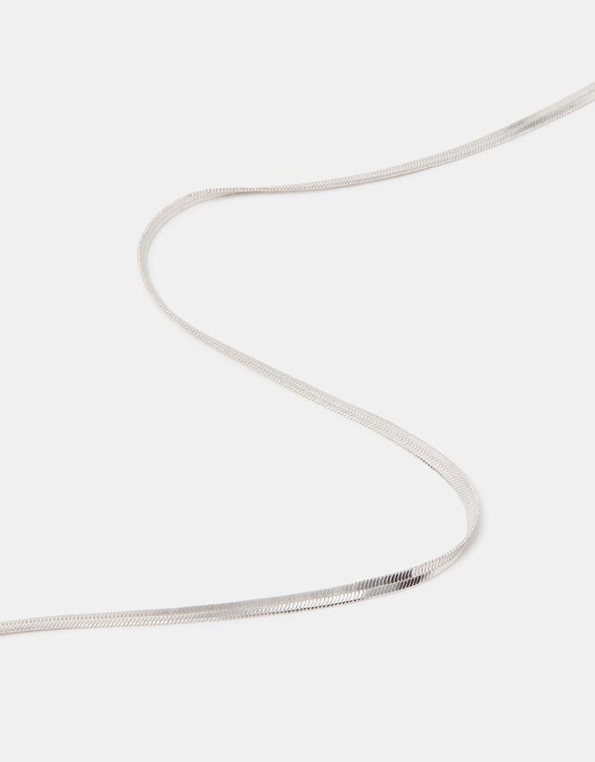 Sterling Silver-Plated Omega Chain Necklace, , large