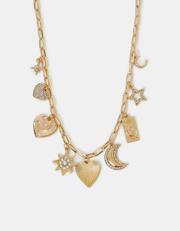 Celestial Charm Necklace Gold, , large