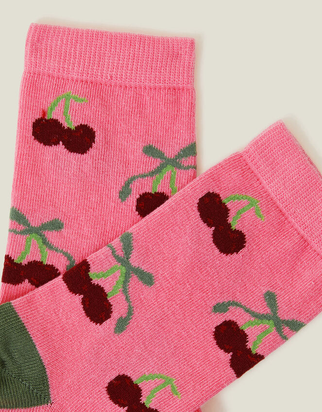 Cherry Print Socks, , large