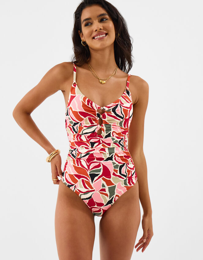 Abstract Cut Out Swimsuit, Multi (MULTI), large