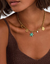 Stainless Steel Starfish Charm Necklace, , large