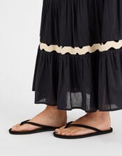 Plain Seagrass Flip Flops, Black (BLACK), large