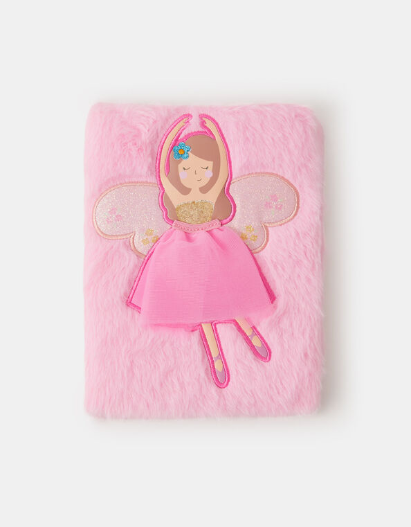 Girls Faux Fur Fairy A5 Notebook, , large