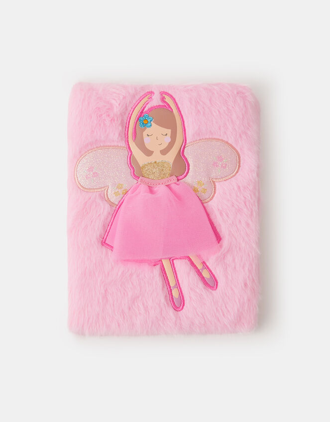 Girls Faux Fur Fairy A5 Notebook, , large