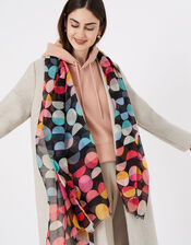 Retro Spot Print Scarf, , large