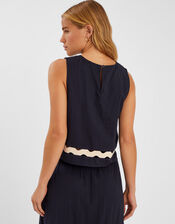 Sleeveless Ric Rac Top, Black (BLACK), large