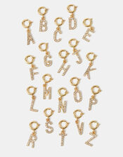 Diamanté Initial Jewellery Charm, Gold (GOLD), large