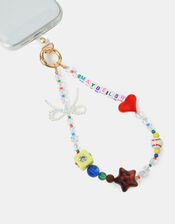 Slogan Beaded Wrist Phone Strap, , large