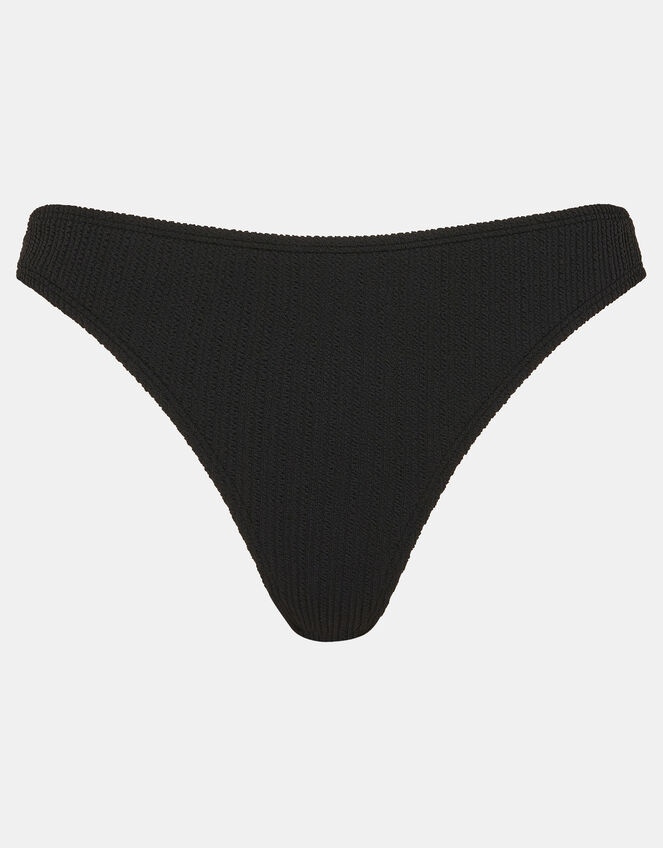 Seersucker Bikini Bottom, Black (BLACK), large