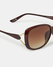 Metal Detail Wrap Sunglasses, , large