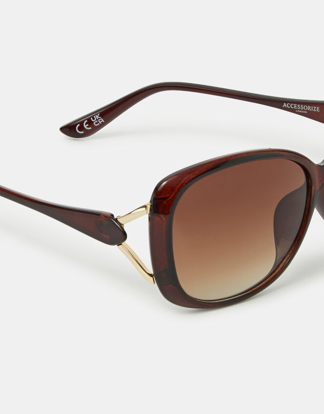 Metal Detail Wrap Sunglasses, , large