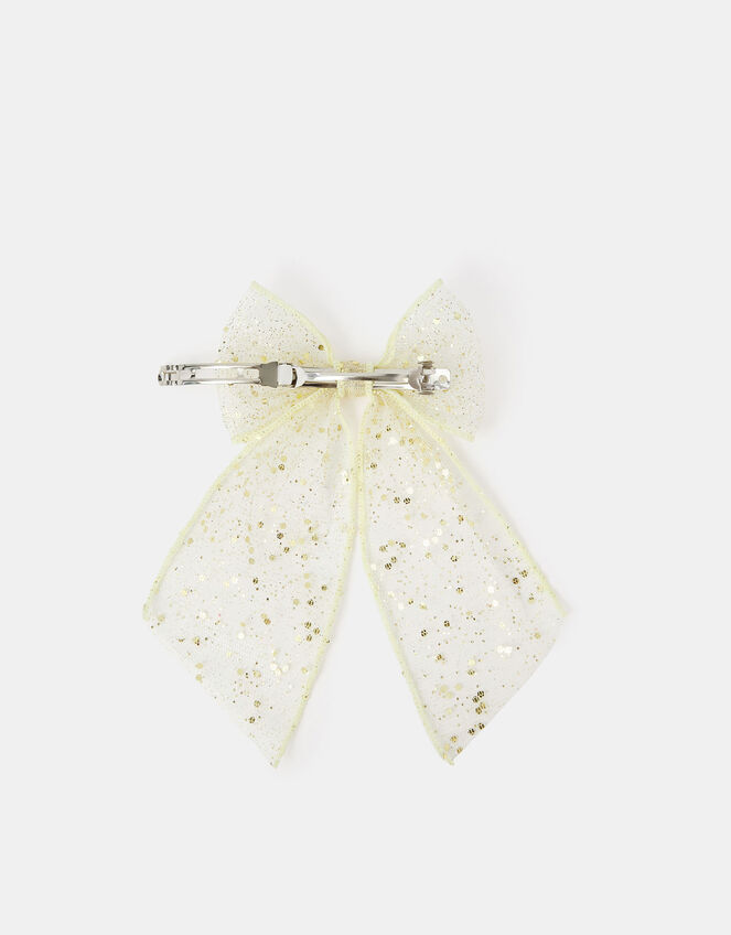 Girls Glitter Bow Barrette Hair Clip, , large