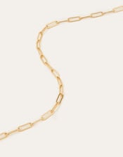 14ct Gold-Plated Paperclip Chain Necklace, , large
