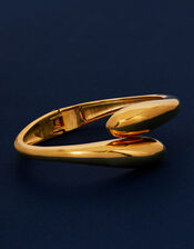 14ct Gold-Plated Hinge Wrap Bangle, , large