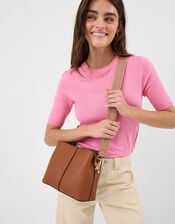 Webbing Strap Crossbody Bag , Tan (TAN), large