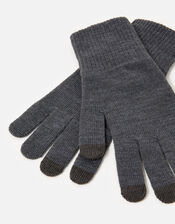 Long Cuff Touchscreen Gloves, Grey (GREY), large