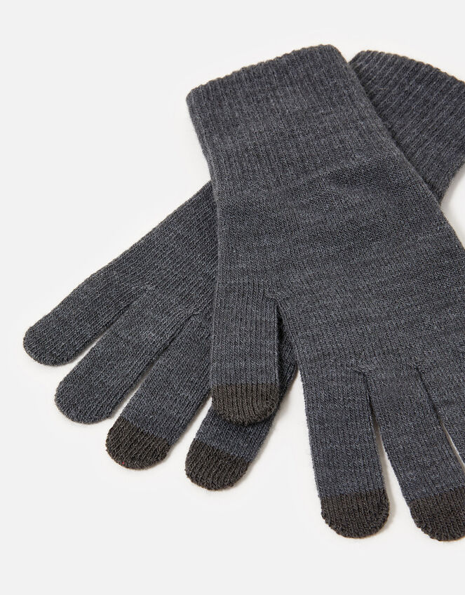 Long Cuff Touchscreen Gloves, Grey (GREY), large