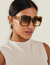 Oversized Square Crystal Sunglasses, , large