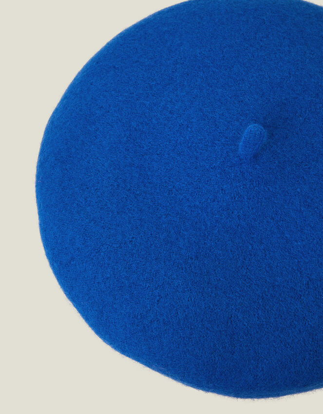 Wool Beret, Blue (BLUE), large