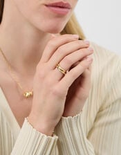 14ct Gold-Plated Sparkle Entwined Trio Ring , Gold (GOLD), large