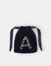 Initial Velvet Drawstring Pouch, Multi (MULTI), large