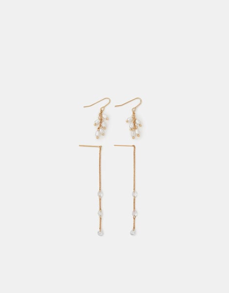 2-Pack Pearl Diamant&eacute; Drop Earrings, , large