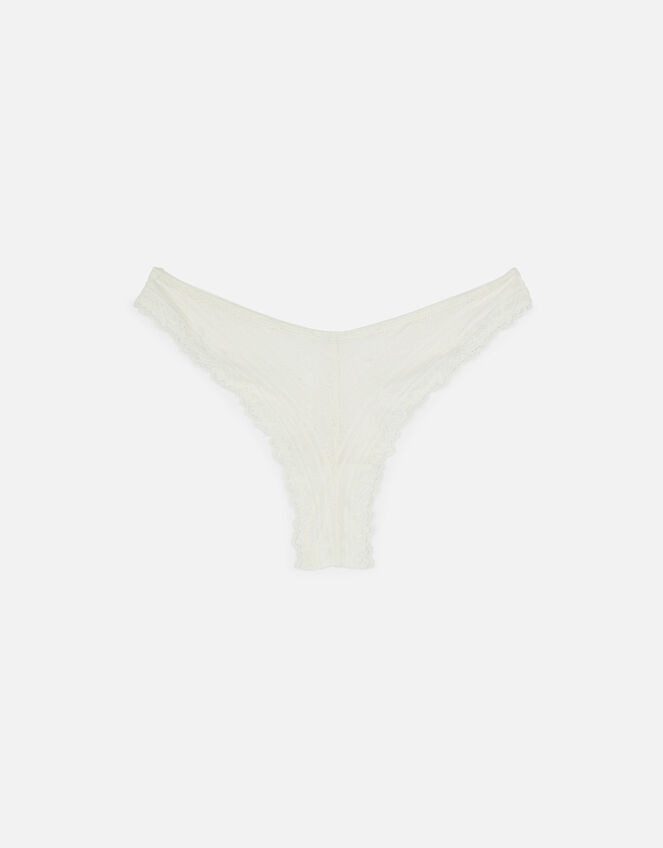 Lace Brazilian Briefs, Cream (CREAM), large