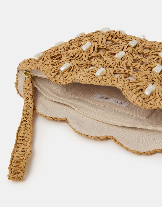 Pearl Shell Wristlet Bag, , large