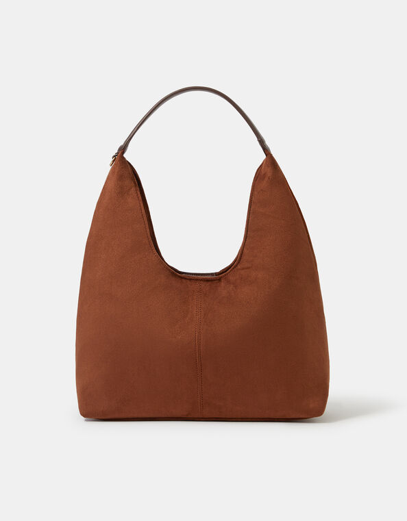 Faux Suede Shoulder Bag, , large