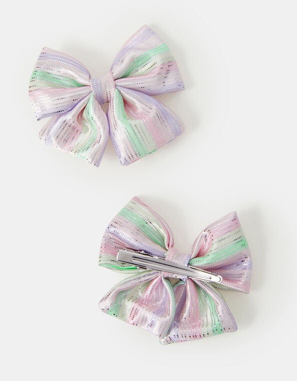 2-Pack Girls Ombre Bow Hair Clips, , large
