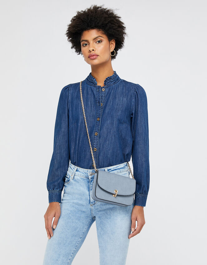 Edie Cross-Body Bag, Blue (BLUE), large
