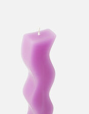 Handmade Wavy Pillar Candle, Pink (PINK), large