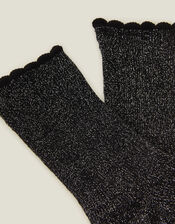 Sparkle Ribbed Socks, Black (BLACK), large