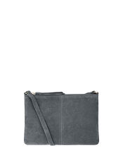 Suede Cross-Body Bag, Grey (GREY), large